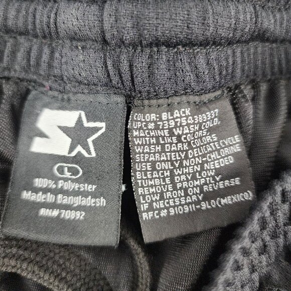 Starter Pants Mens Large Black Vintage Ankle Snap Sweatpants (32x32) - Picture 4 of 10